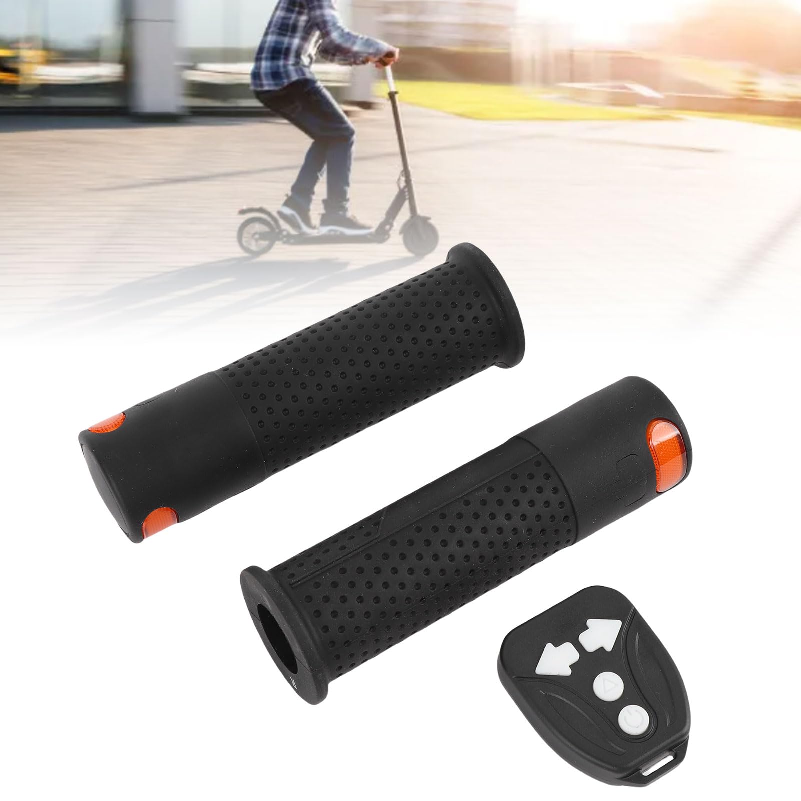 Pongnas Empuñadura para Scooter M365-2 Empuñaduras de Goma para Manillar con Control Remoto y Luces de LED Integradas - Compatible con M365/M365 Pro - Diseño Ergonómico Antideslizante de 22 Mm