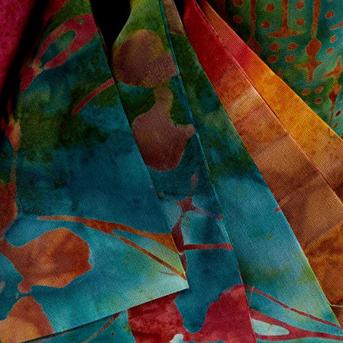 Textile Creations Indonesian Batik 2.5'' Strips Pack 20 Pcs Turquoise - Thumbnail 2
