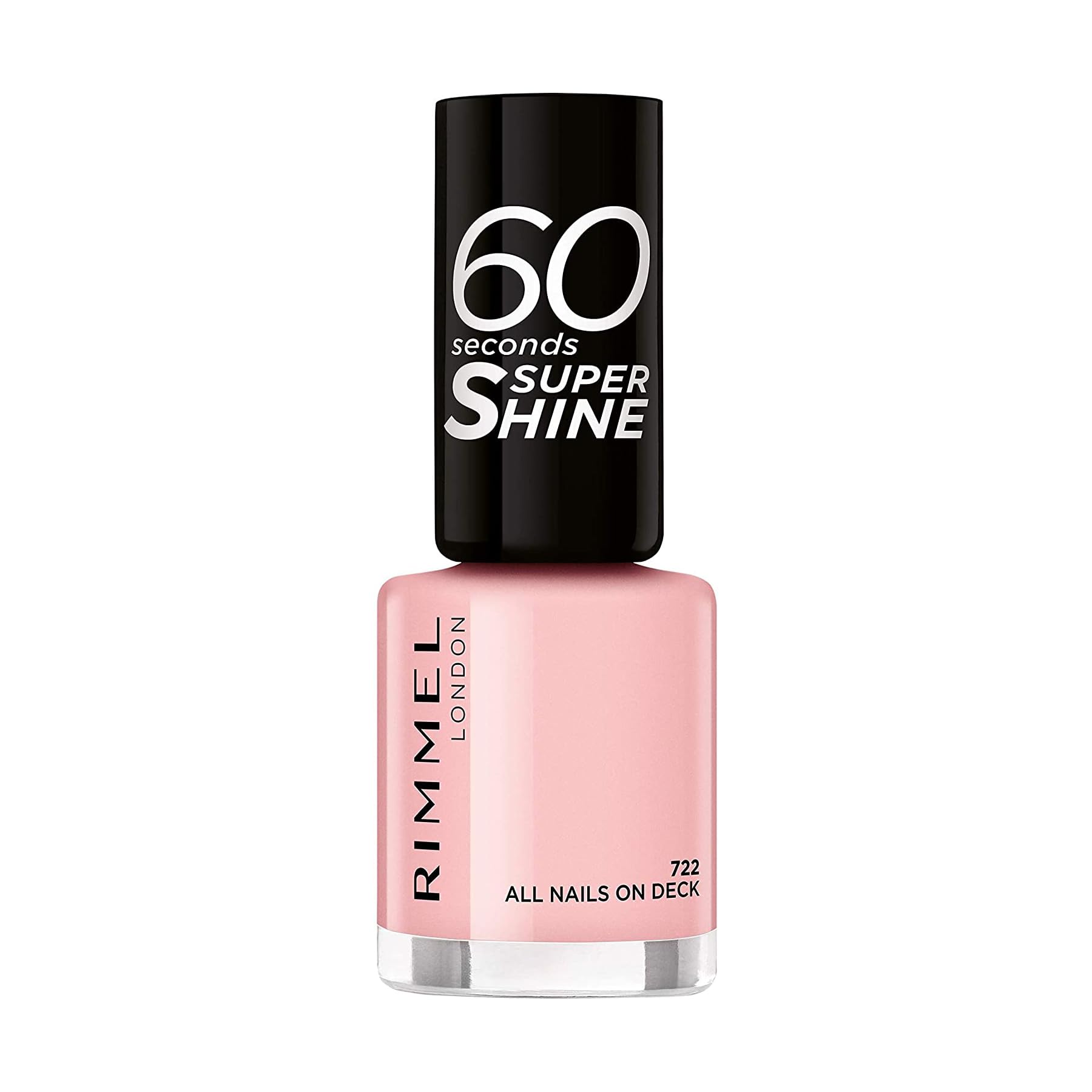 Rimmel 60 Seconds Super Shine Nail Polish, All Nails On Deck, Quick-Dry Nail Polish, Ultra-Shiny Finish, Easy to Apply, Vibrant Colour, Long-Wearing, Clean and Improved Formula, Vegan, 8ml