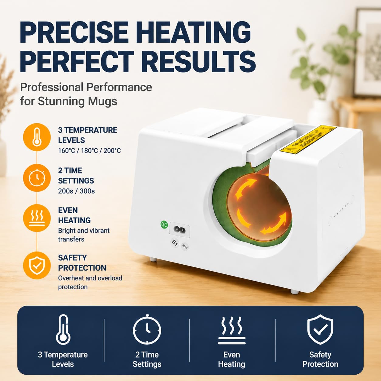 Madelynn Prensa para tazas de 400 W, 330 ml, prensa de calor con 3 ajustes de temperatura 160/180/200 °C y 2 ajustes de tiempo, prensa de vasos para 11 oz