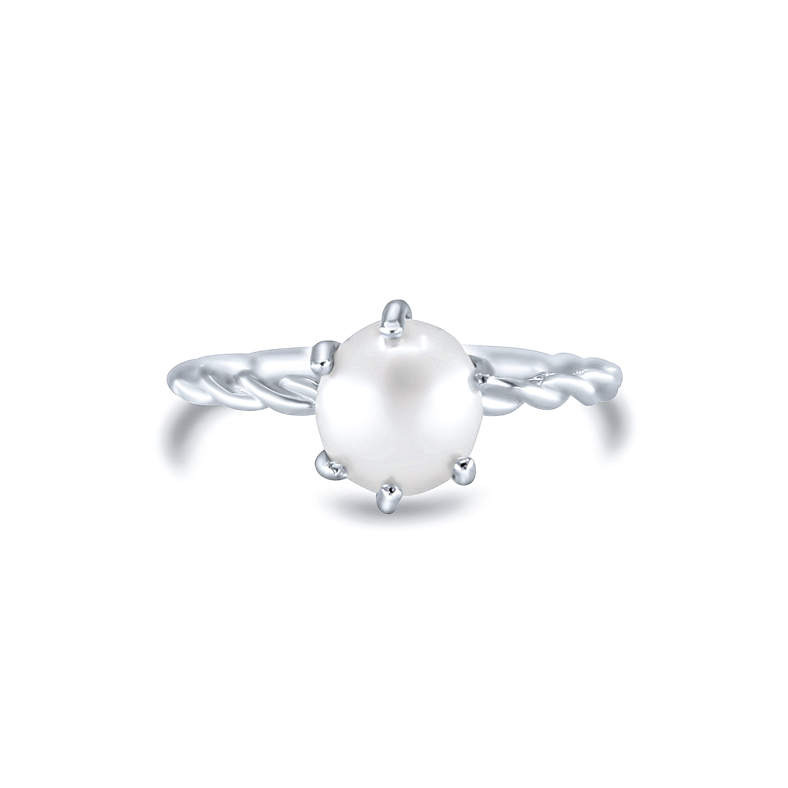 Smith Jewels 925 Sterling Silver Twisted Band Pearl Ring For Girls and Women | Made With Pure 925 Silver (Small (10-12)) (B0BQYN4NLG) Amazon Price History, Amazon Price Tracker