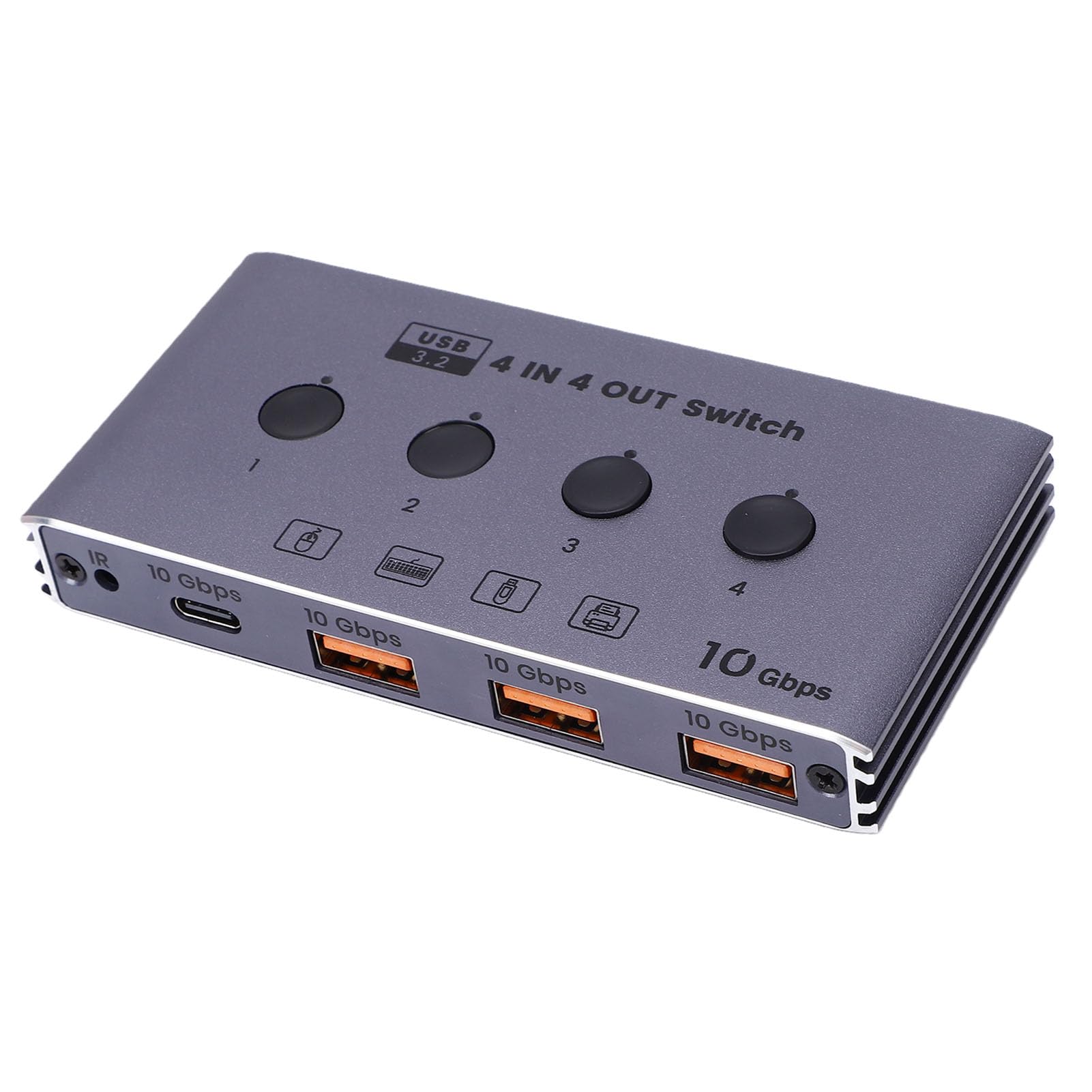 Yunseity 4x4 USB 3.2 Switcher 10Gbps High Speed USB KVM Switcher Hub Computer with Type C & A Ports for Keyboard Mouse Printer Scanner (US Plug)-image-20