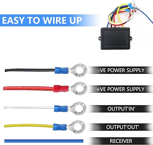 Miniatura 5 de MaySpare Kit de control remoto de cabrestante inalámbrico, controlador de interruptor de auricular de 100 pies, 2 piezas de recuperación de 12 V,
