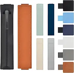 12 peças de suporte de caneta para notebook, faixa elástica ajustável com suporte para caneta, autoadesivo, bolsa de couro sintético para cadernos, agendas, calendários, capa para tablet (6