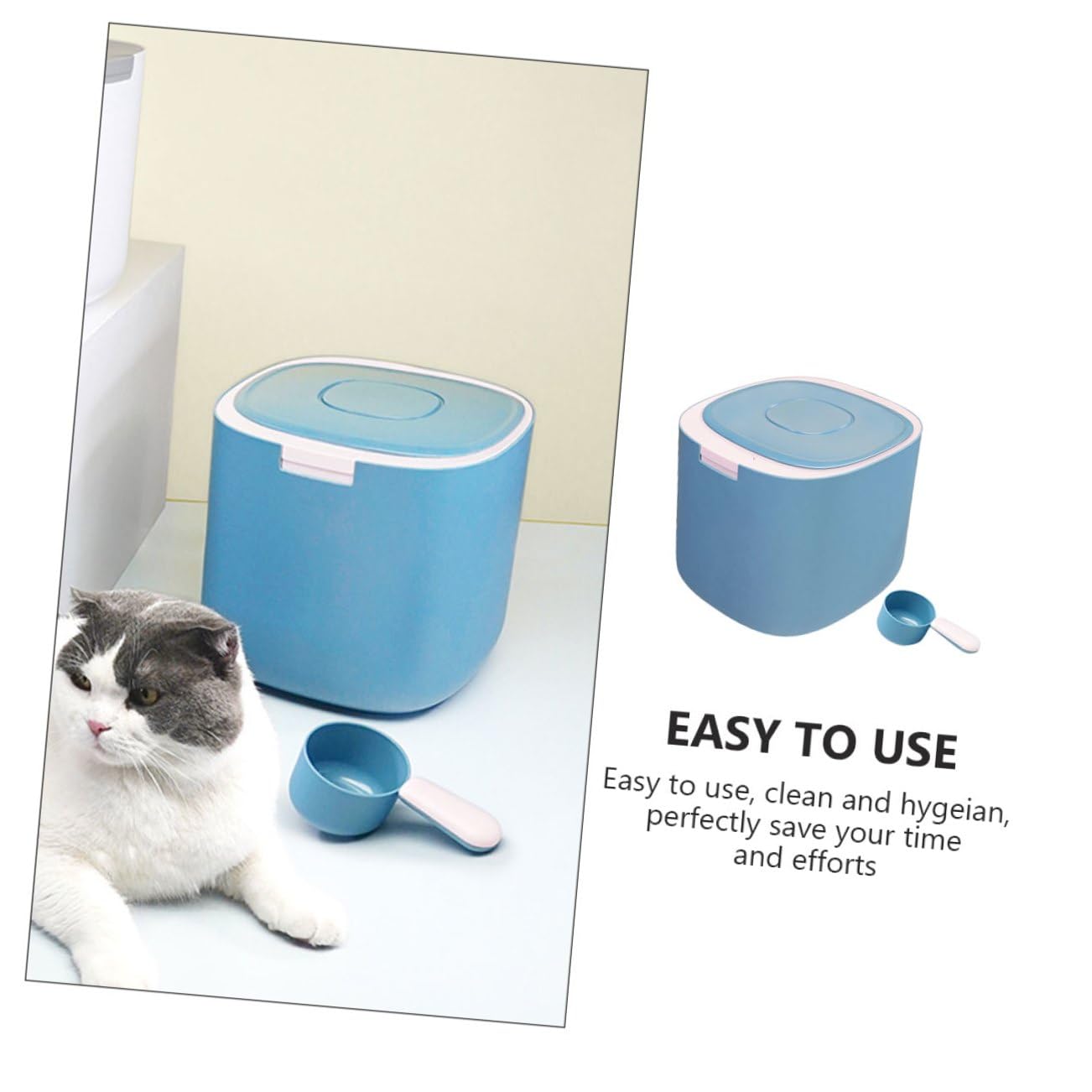 COLLBATH Caja De Comida Para Perros y Gatos Contenedor De Almacenamiento De Grano 11l Sellado Previene La Humedad Mantiene La Frescura