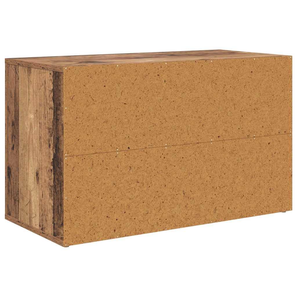 Stary drewniany stojak na buty 75 x 35 x 45 cm | Drewno konstrukcyjne, wygodna ławka, półki w zestawie, do przedpokoju i salonu