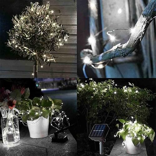 Miniatura 2 de EZTRONICS CORP Tira de luces solares de 100 LED impermeables de 39 pies, tira decorativa de Navidad, Navidad, boda, fiesta, jardín, exterior,