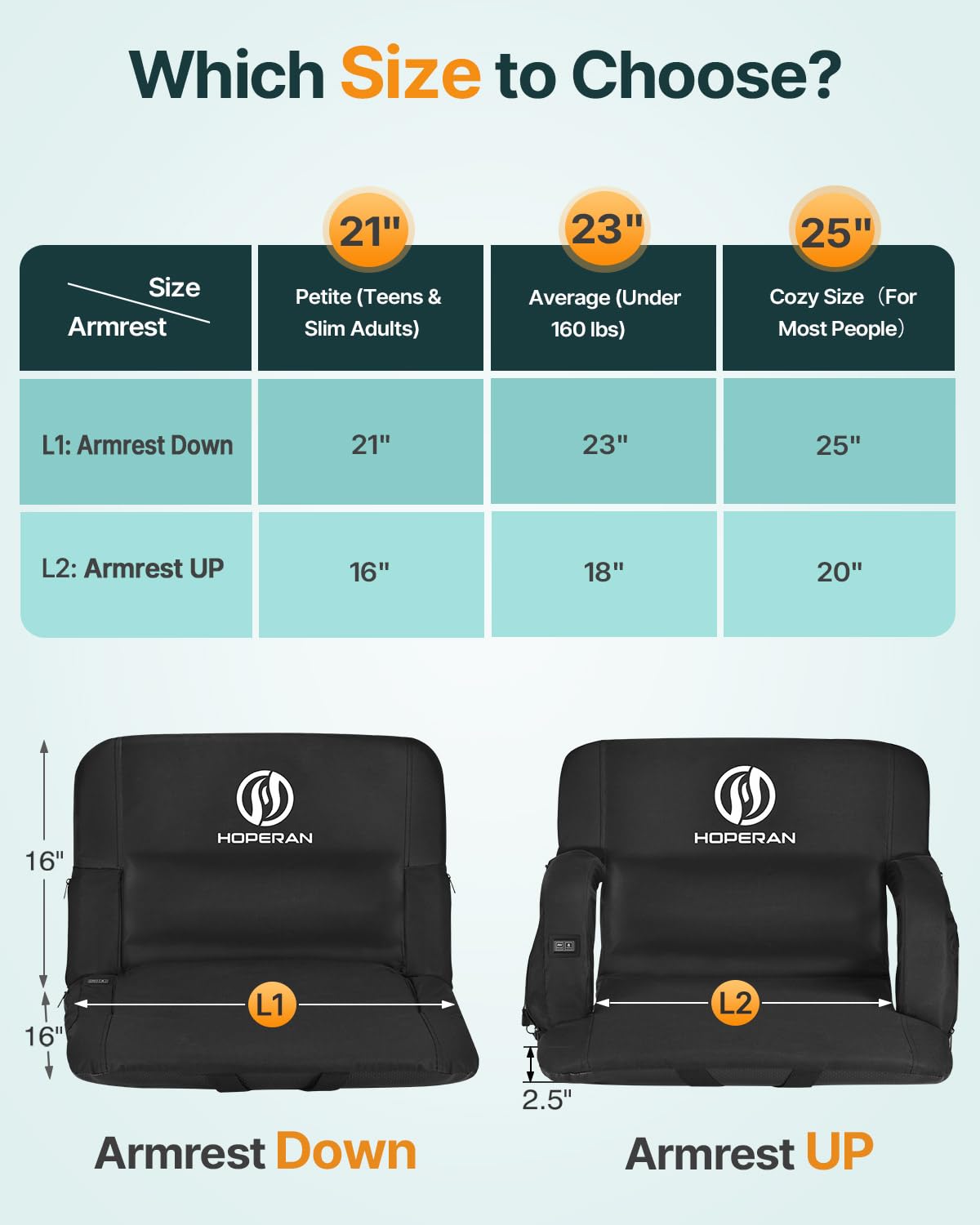 HOPERAN Heated Massage Stadium Seats Asientos de Estadio de Masaje con calefacción