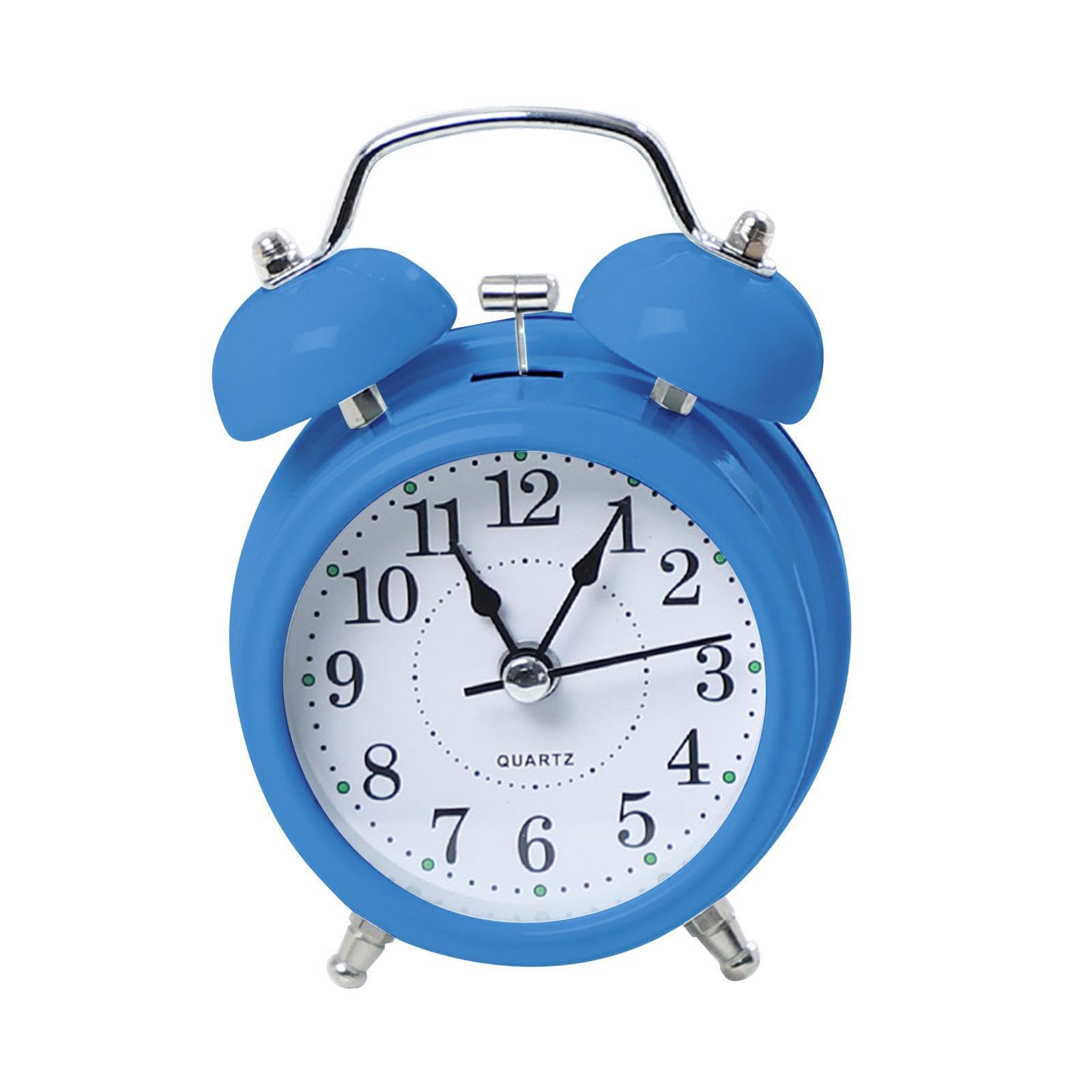 Zambuph Backlight Loud Alarm Clock Analog Style Compact Blue 8.2x5.6x11.8cm