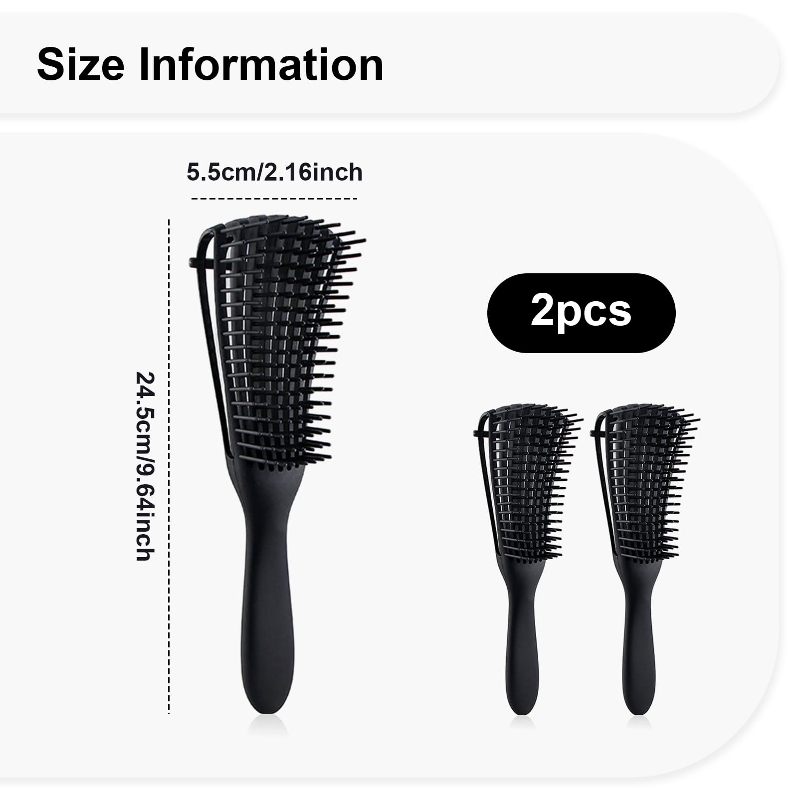 Detangling Brush for Natural Hair - ShiningUU 2Pcs Curly Hair Brush for Afro Hair 3a to 4c Kinky Wavy Curly Coily - Image 2