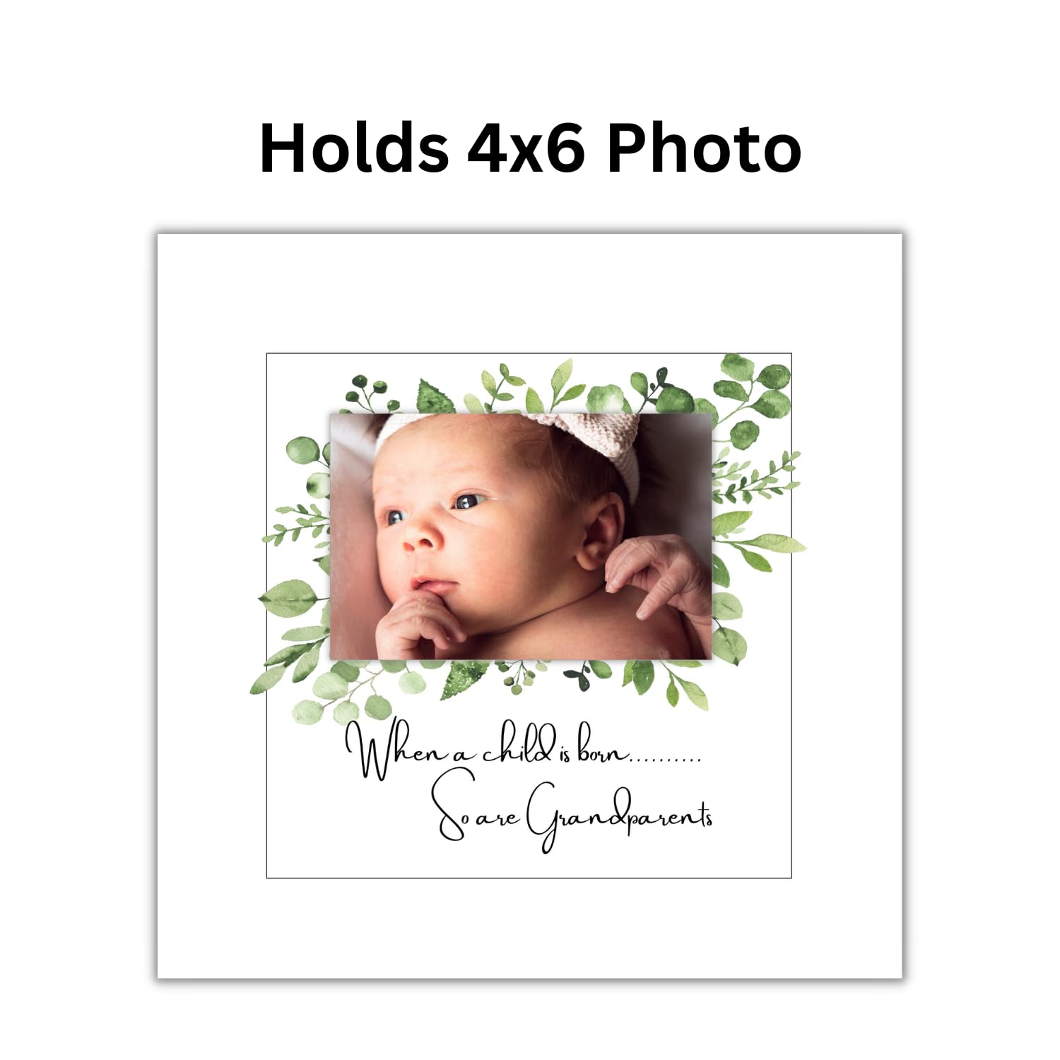 First Grandchild Picture Frame - Perfect First Grandchild Gift for New Grandparents White 8x8 Frame Holds a 4x6 Photo for Grandma’s This is a Love at First Sight Frame, Grandchild Picture Frame with Gift Box