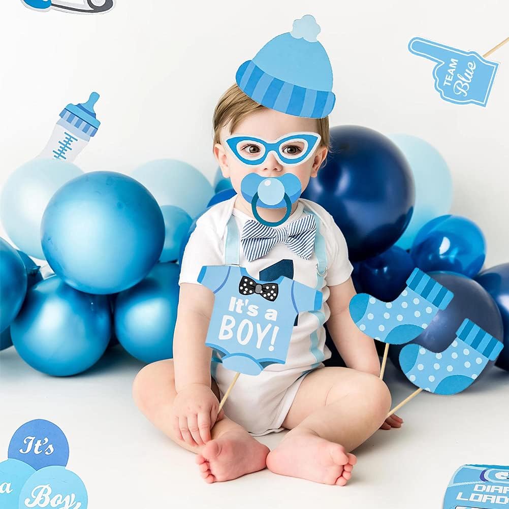 Photo Booth Props Baby Shower Decorations, Its a Boy Baby Shower Games