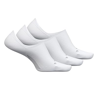 Feetures Elite Invisible 3 Pair Pack No Show Socks Shoes White