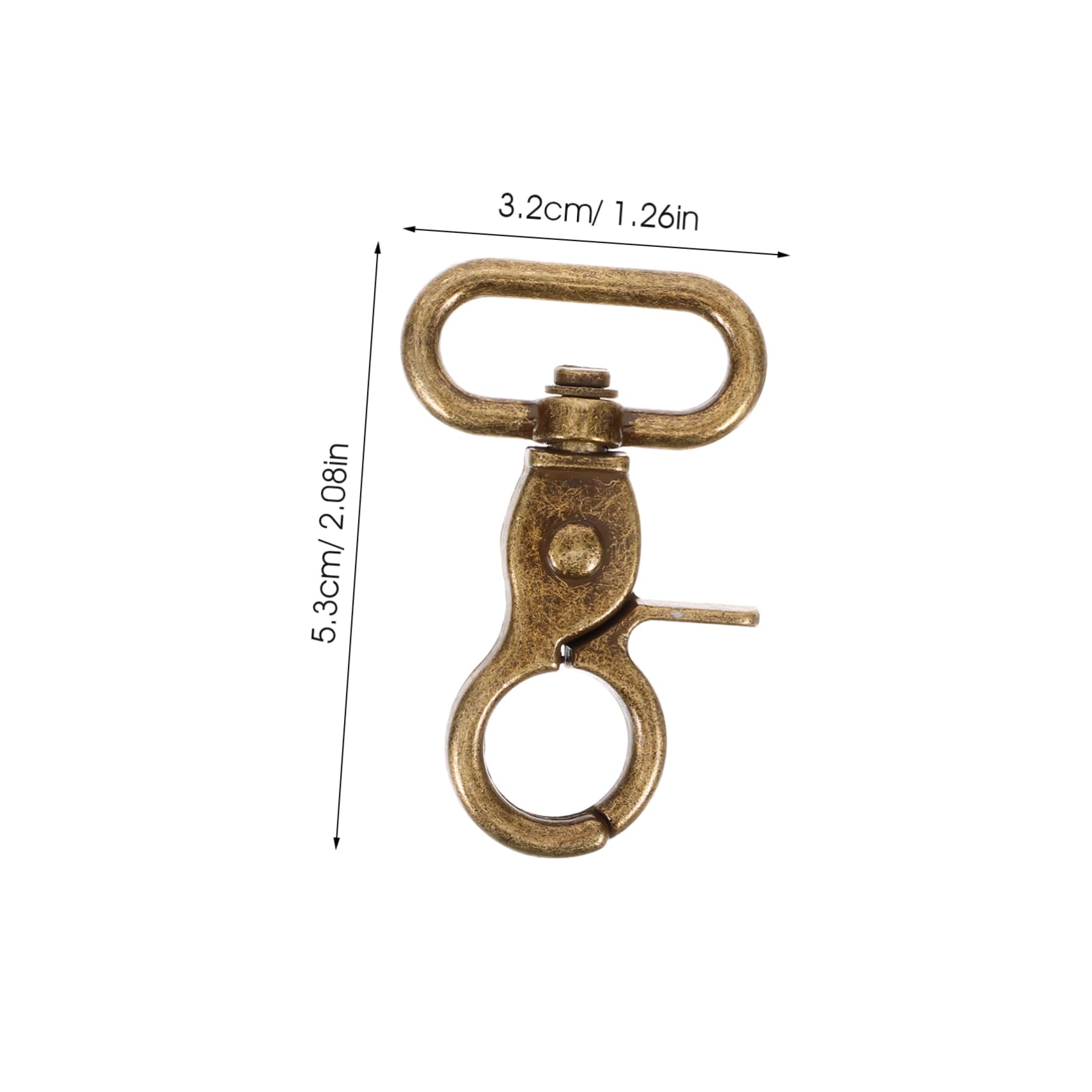 KALLORY 6pcs Zinc Alloy Swivel Trigger Snap Hooks Heavy Duty Clasp Hooks for Bag Making DIY Fasteners Metal Crab Clasps Fabric Fasteners