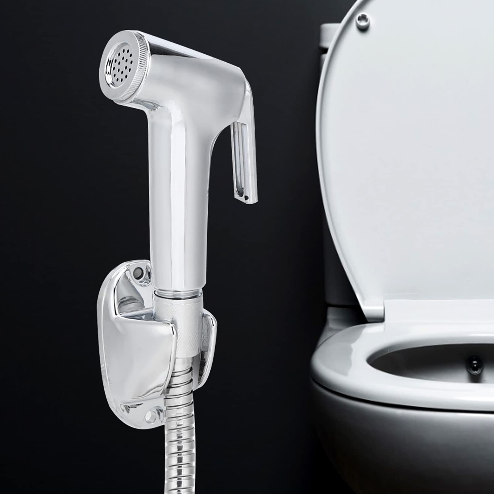 3Pcs Set Electroplating Bidet Sprayer Spray Bracket Hose Kit Bathroom Cleaning Accessories — view 8