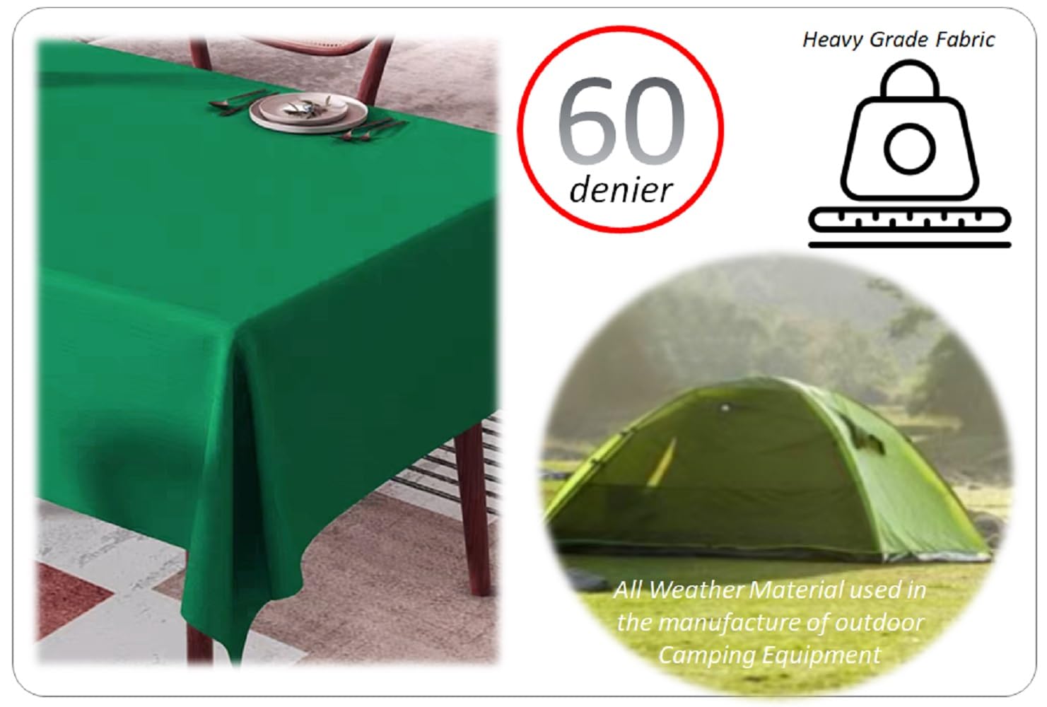 Olivia Rocco Waterproof Table Cloths Wipe Clean Tablecloth Rectangular Picnic Mat Stain Resistant Wipeable Tablecloths Polyester Washable Table Cover for Kitchen Dining Outdoor 145x200cm - Image 3