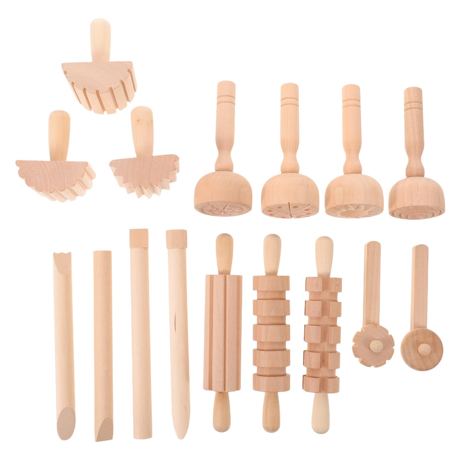 Tampons en Bois pour Pâte à Modeler pour Garçon et Filles, 1 Lot, Outil