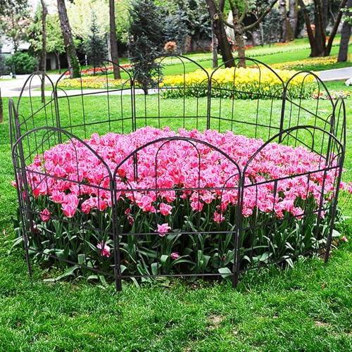 Clôture de jardin extérieure en métal enduit de 61cm | Bordure de protection modulable 10 pièces