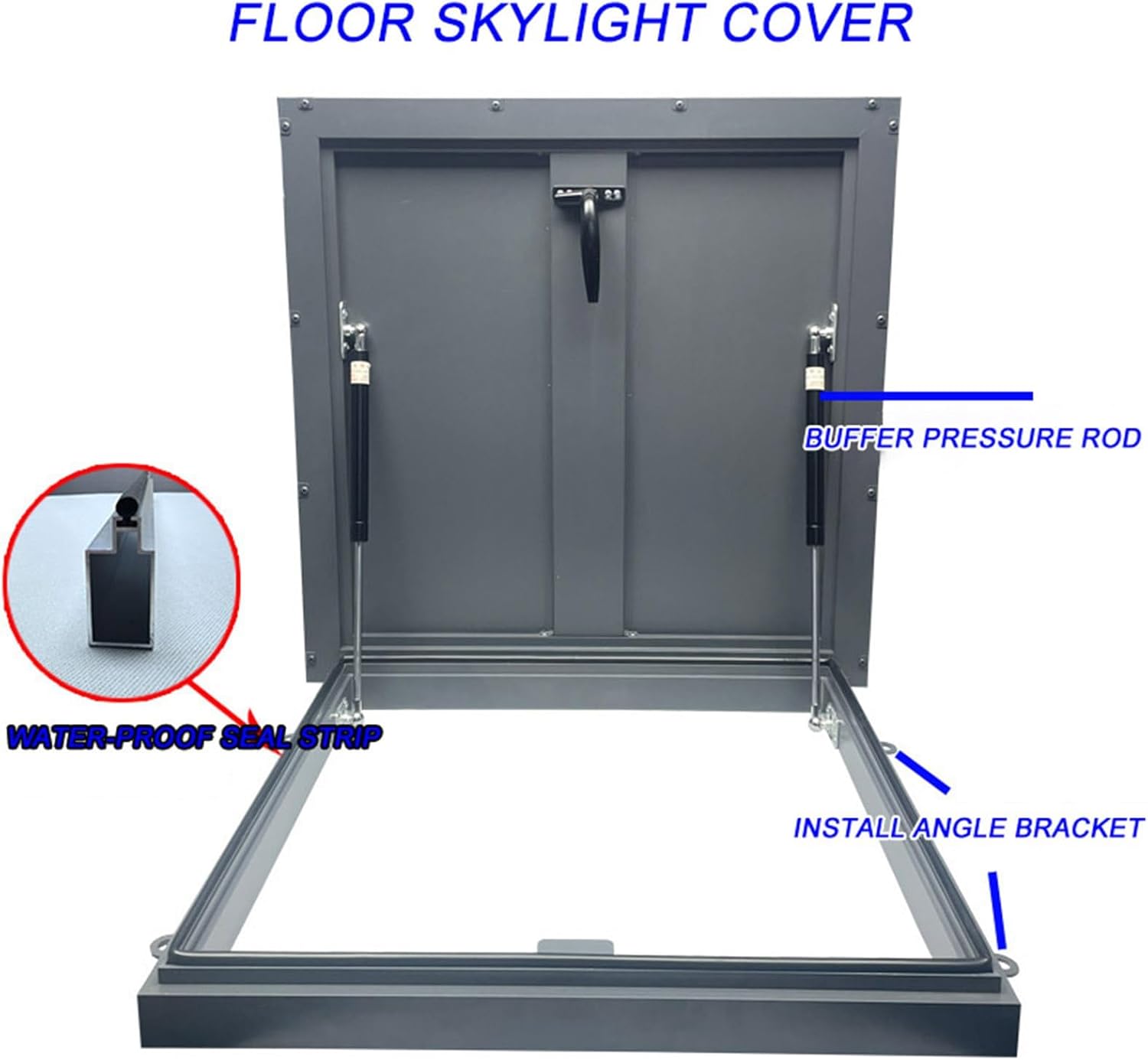 Roof Access Hatch Security Door, Galvanized Roof Hatch, Building Roof Access Hatch, Roof Vent Escape Hatch Roof Security Door Skylight Maintenance Hatch Cover(50 * 50cm/19.7 * 19.7in)