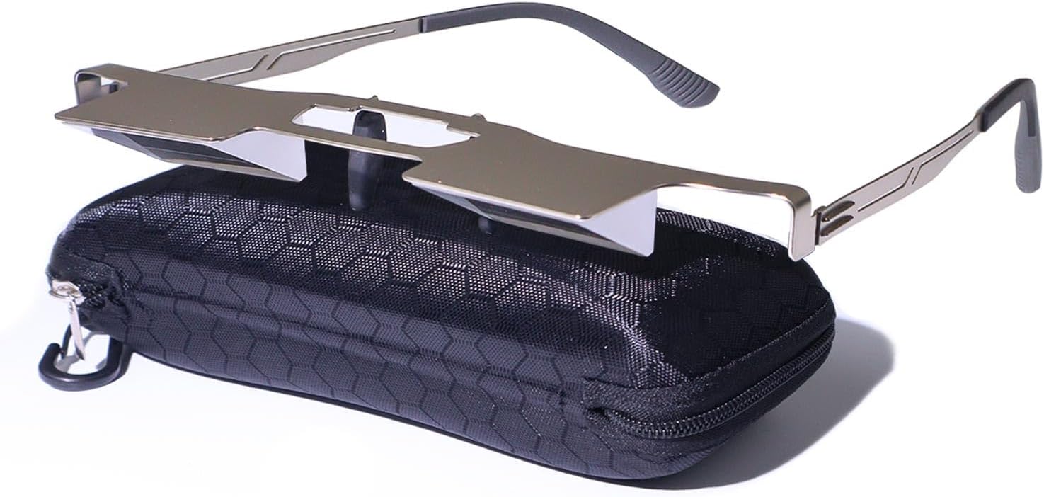 - Lazy Glasses Prism Glasses for Watch TV, Read, or Browse Your Phone While Lying Down,New Upgraded Lighter and Clearer Lazy Glasses Spectacles for Lying Down, Reducing Neck and Cervical Strain (Silver)