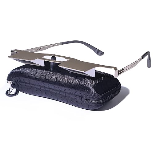 Prism Glasses for Crafting - New Upgraded Lighter and Clearer Glasses for Lying Down & Reducing Neck and Cervical Strain (Silver)