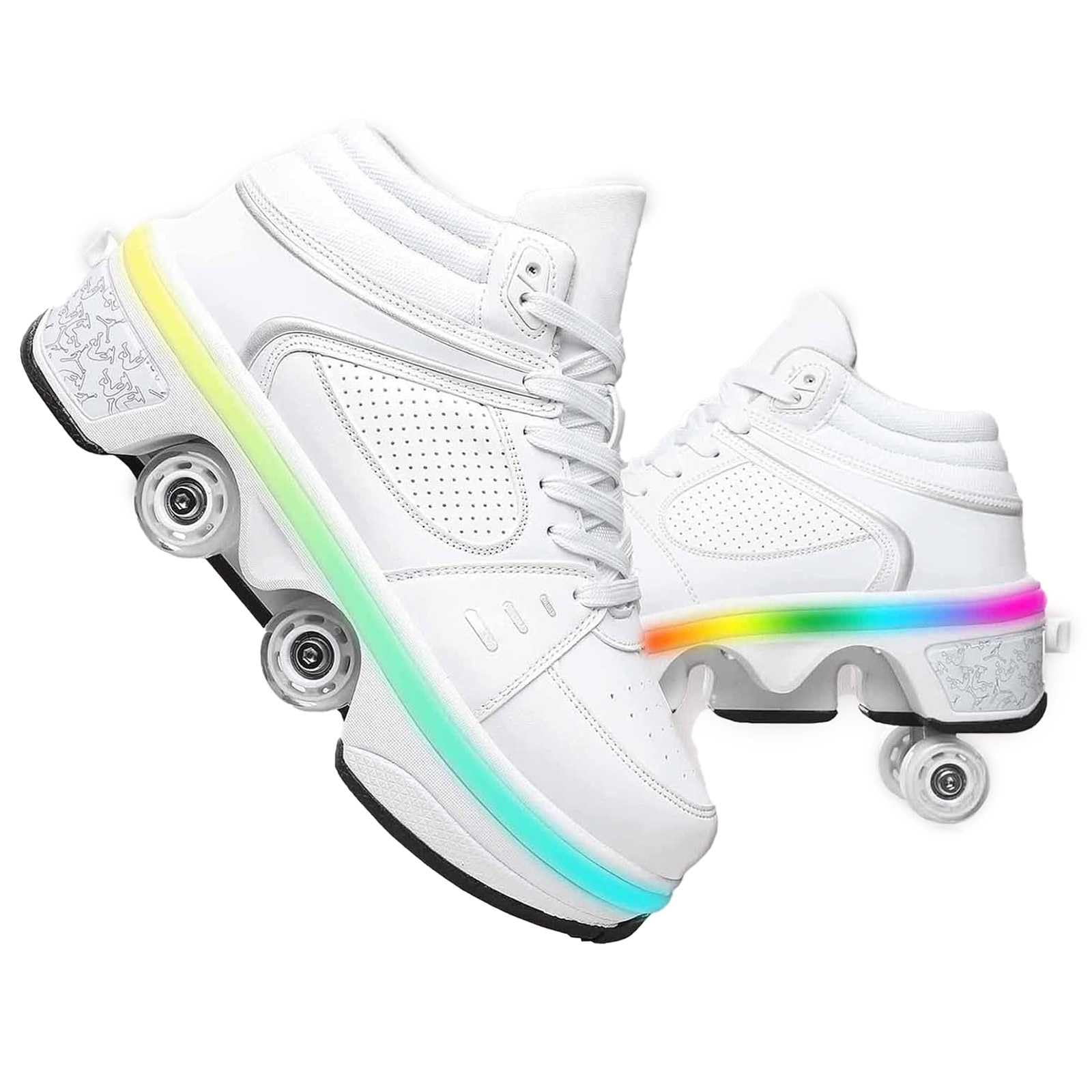 preyrocbirds Wheeled Shoes, Roller Skates, Retractable Quad Skate Skate Shoes, Outdoor Multisport Skateboard, Sneakers with Wheels for Boys Girls