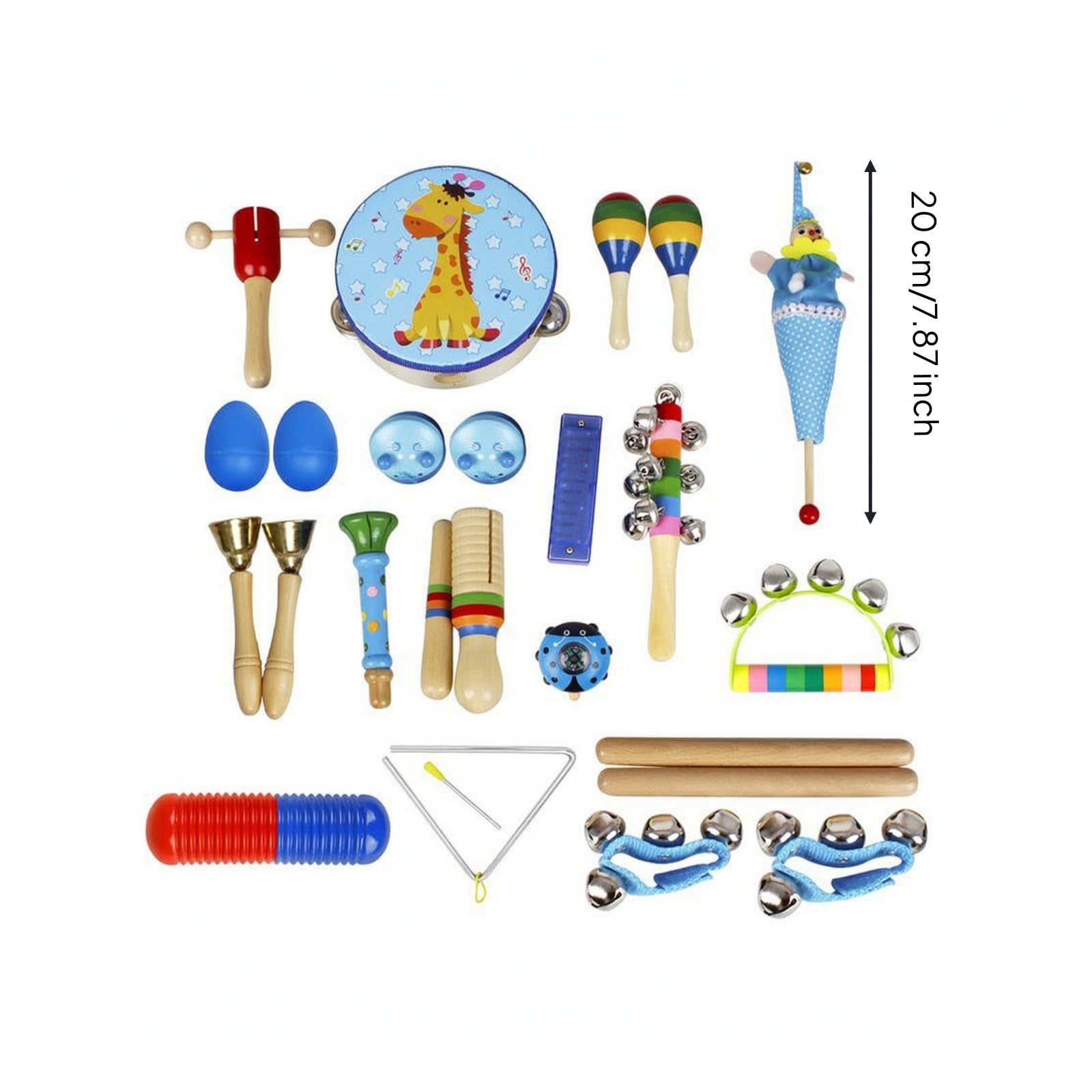 22 Pezzi Set di Percussioni Percussivo | Educativo, Didattico, Giocattoli, per Scuola Infanzia, Casa, Educatori, Neonati,
