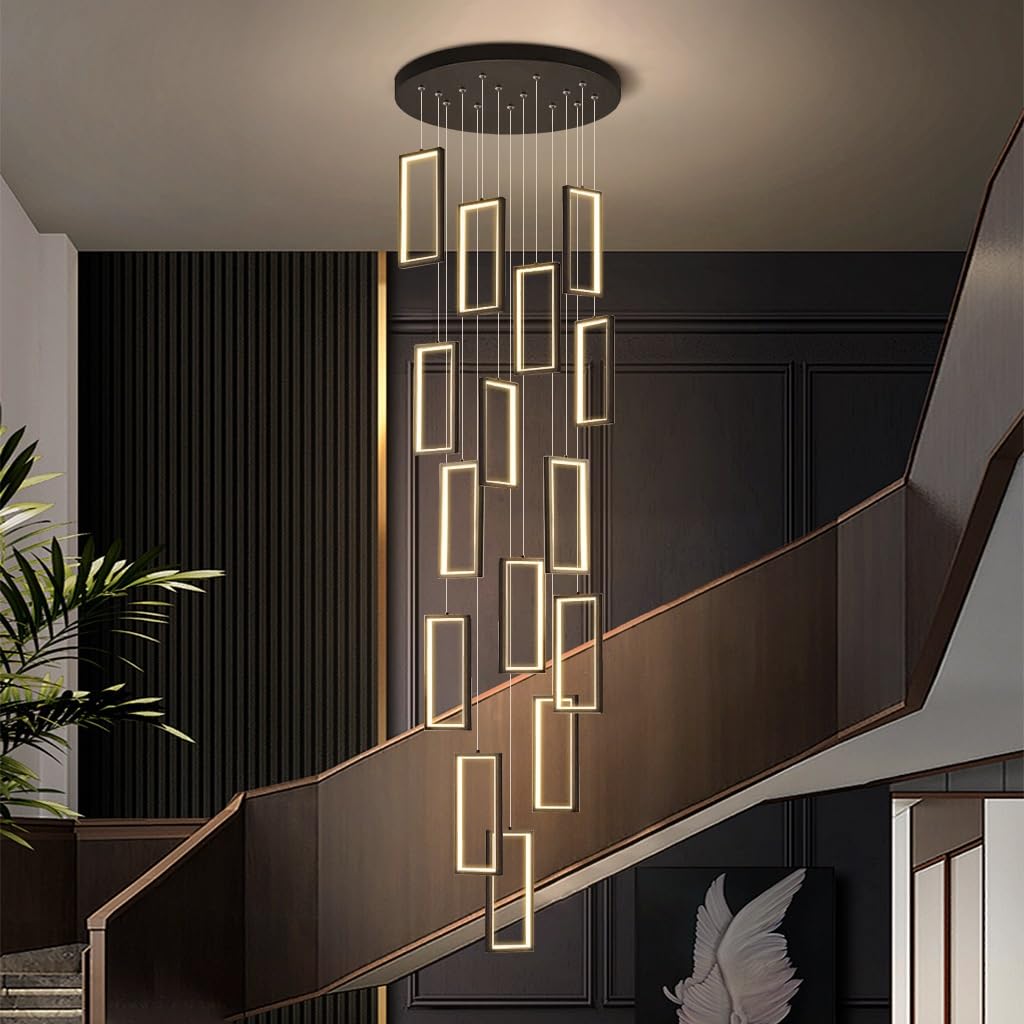 Lustre LED moderne suspendu 15 têtes réglable pour couloir cuisine salon