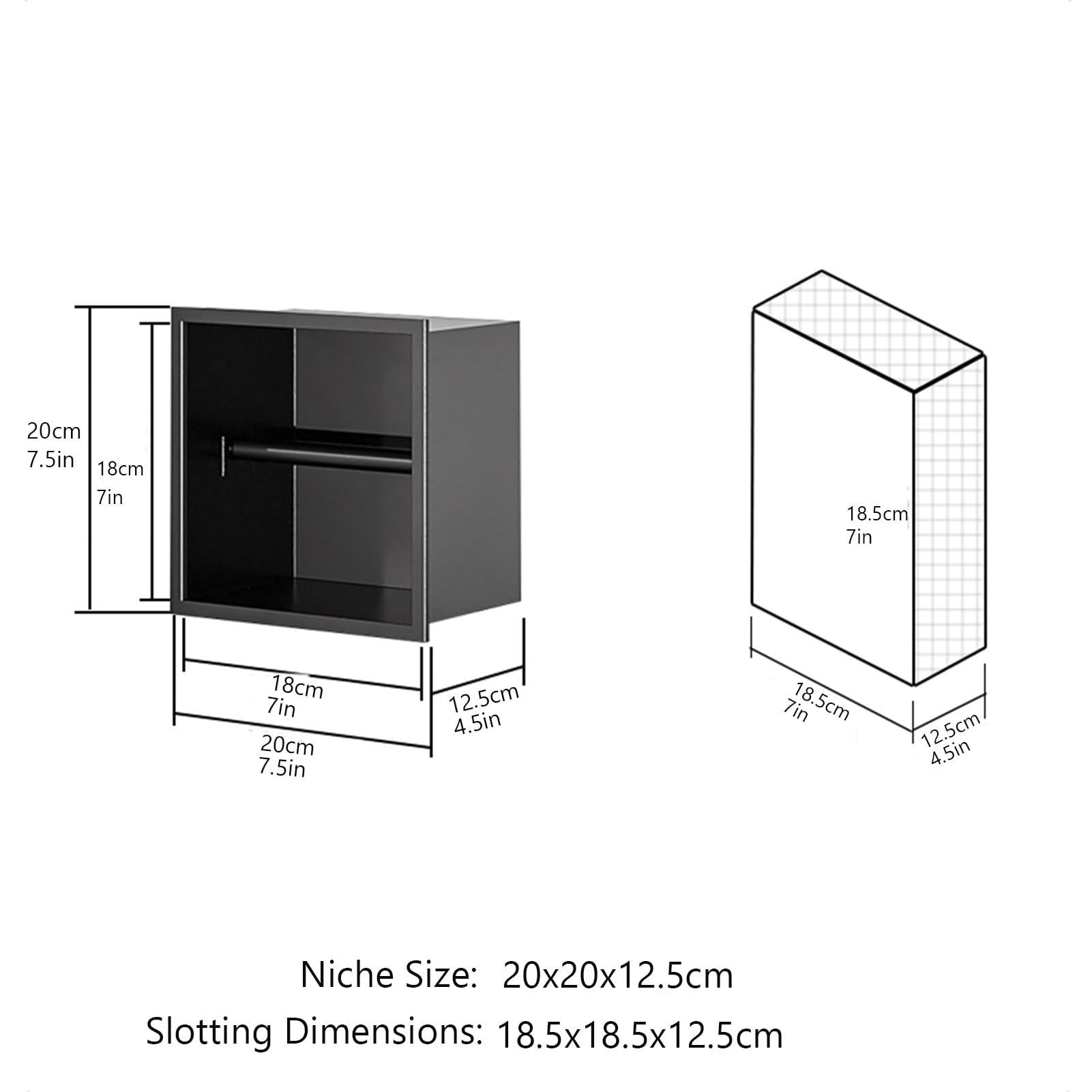 Półka łazienkowa ze stali nierdzewnej uchwyt na papier toaletowy nie wymaga ściany Ti 20 x 20 x 12,5 cm idealny do toalet publicznych i trwałe i stylowe rozwiązanie do przechowywania
