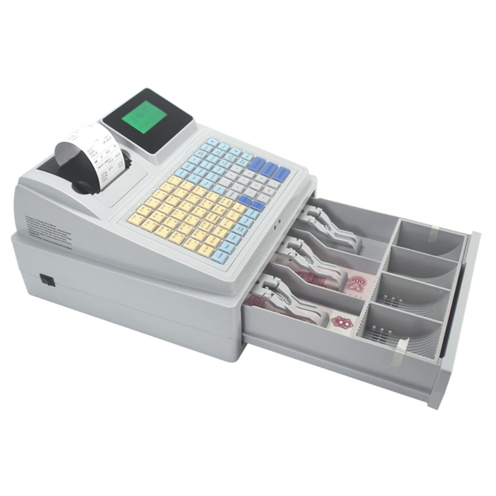 Registratore di Cassa elettronico, Macchina per la Gestione di assegni di Denaro con 81 Tasti e Display LCD, Sistema di Gestione della Cassa Registratore di Cassa con Stampante Termica