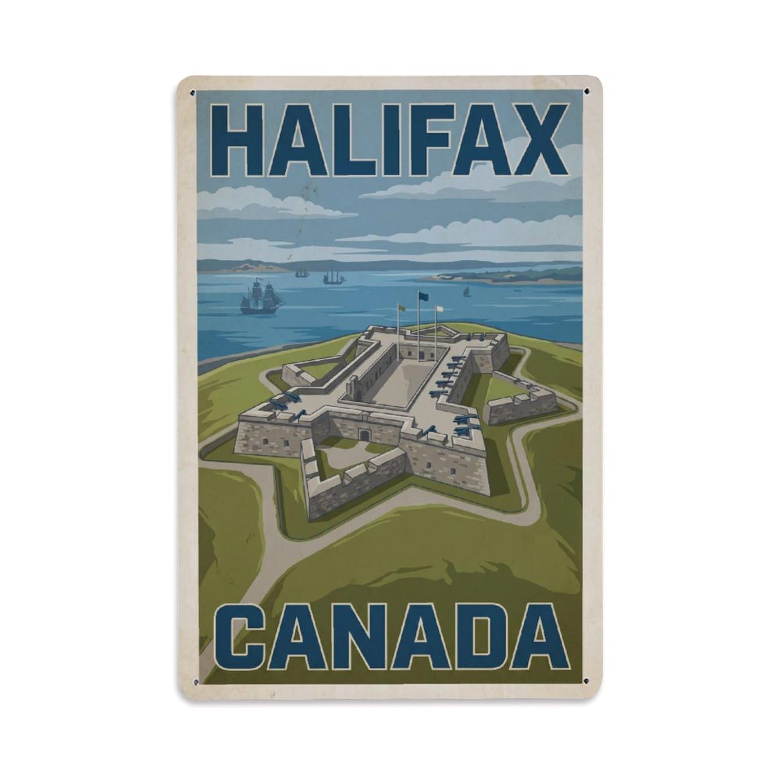 Retro Canada Halifax Travel Metal Tin Sign