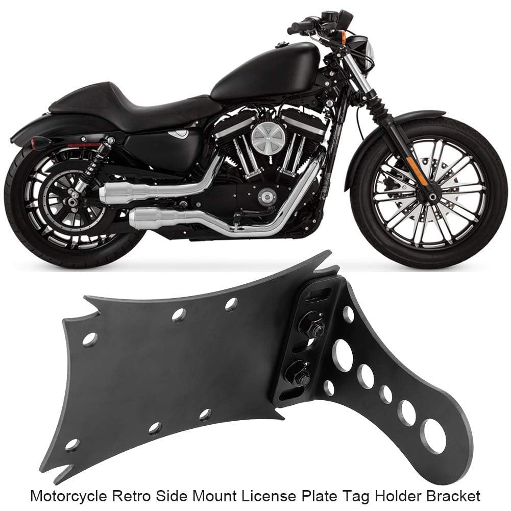 Support Arrière Moto Universel, Porte-Plaque d'Immatriculation Rétro pour Moto, Support de Stationnement pour Garage et Exposition