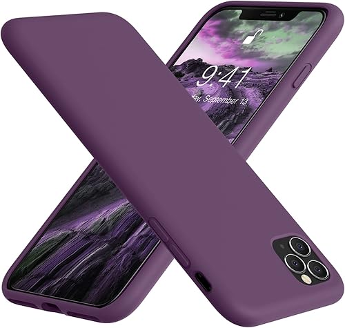 Vooii Funda protectora para iPhone 11 Pro Max, silicona líquida suave de goma delgada de cuerpo completo para iPhone 11 Pro Max (con forro de