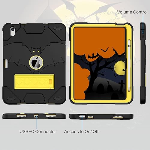 Miniatura 8 de YIMIKOL Funda para iPad de 10 generación para niños de 10.9 pulgadas 2022, delgada y resistente, a prueba de golpes, con soporte integrado para iPad