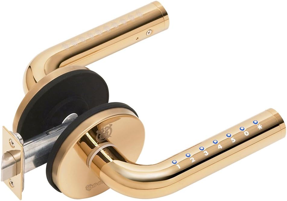 Locksis LTTB80G Smart Lever Lock, Stainless Steel, PVD Coating, Gold
