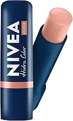 NIVEA Hidratante Labial Hidra Color 2 em 1 Nude 4,8g - Combina cor suave e hidratação enriquecida com Manteiga de Karité, Óleo de Amêndoas orgânico e Vitamina E, que protegem os lábios