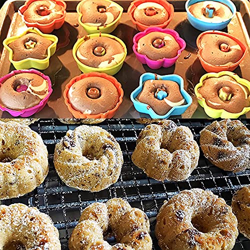 To Encounter 24Pack Silicone Molds, Nonstick 2 3/4 Inches Silicone Donut Mold, Silicone Baking Cups, Silicone Donut Pan, Muffin, Jello, Bagel Pan, Oven- Microwave- Dishwasher Safe #TOP2