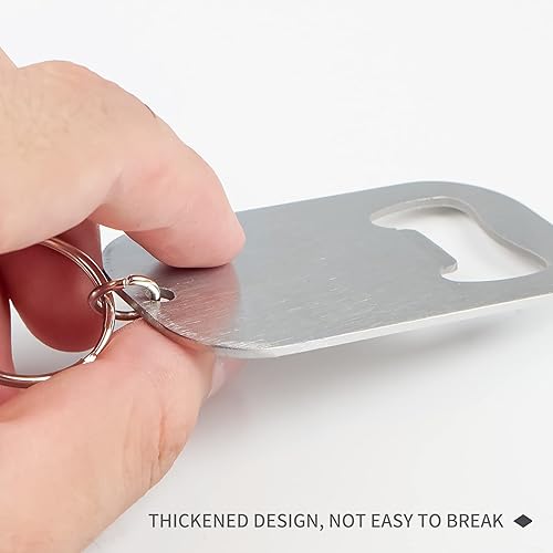 Miniatura 3 de zoocm Llavero plano de acero inoxidable para abrebotellas de cerveza, resistente y duradero, 4 piezas para enviar a amigos, ligero y fácil de