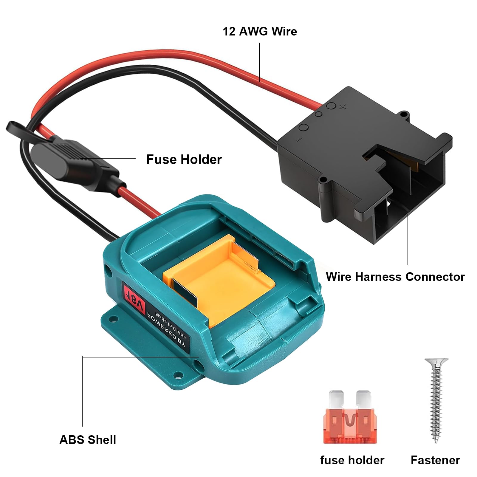 Adaptateur De Batterie Makita 18V Vers Peg-Perego 12V – Kit Câble 12 AWG Avec Fusible 40A Et Connecteur – Pour Voiture Enfant Et Robot