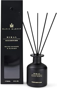 MATIN MARTIN Orange Blossom and Mandarin 150ml Luxury Aromatherapy Reed Diffuser Air Freshener - Miral