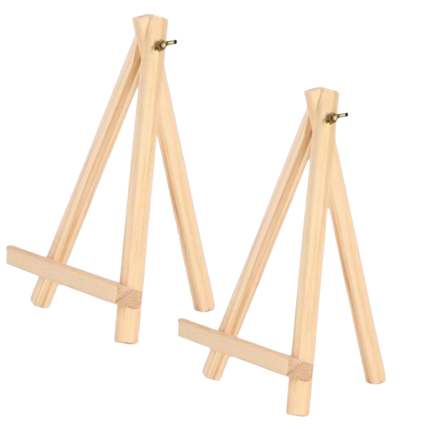 SARBUTER 2 Pcs Simple Wooden Easel Stand, Wood Tabletop Display Easels, Portable Outdoor Sketching Easel for Displaying Photos Decorative Paintings Art Crafts (Wood Easels*2)