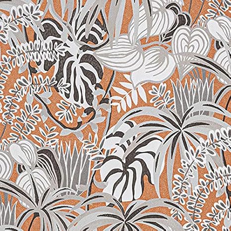 Amazon サンゲツ Faith フェイス 糊なし のり無し壁紙 クロス Arte Designs Curated For Japan Jungle Jive ボタニカル Th 1m 注文数 巾92cm 防かび 表面強化 オレンジ系 壁紙