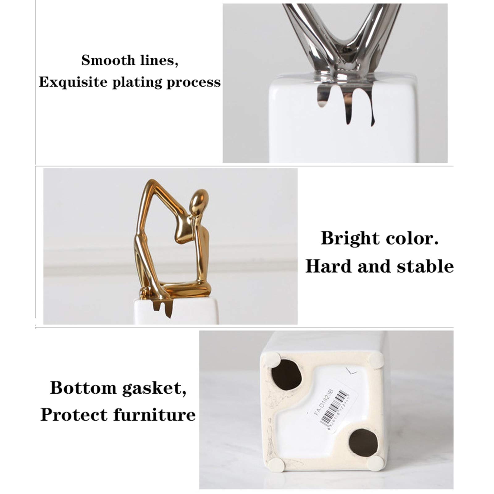 Ozdoby, ozdoby do salonu, figura myśliciela, ręcznie robiona abstrakcyjna ceramiczna rzeźba myśliciela, siedząca figura, ozdoby dekoracyjne, nowoczesna sztuka f