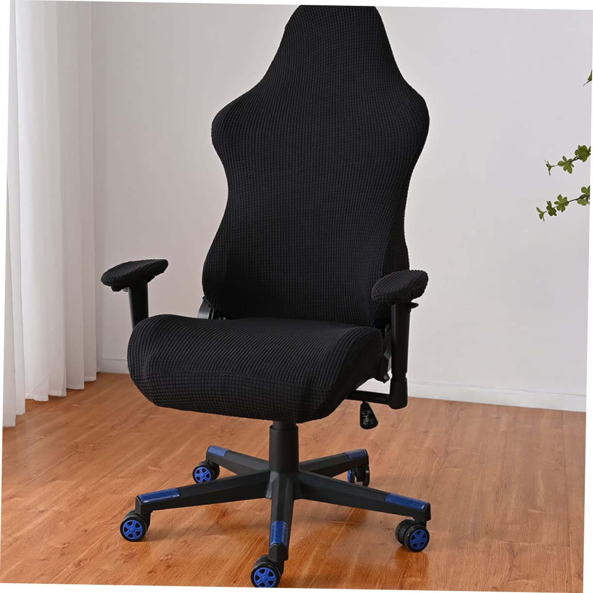 Housse de Chaise de Jeu Extensible en Polaire, Lot 1, Noir