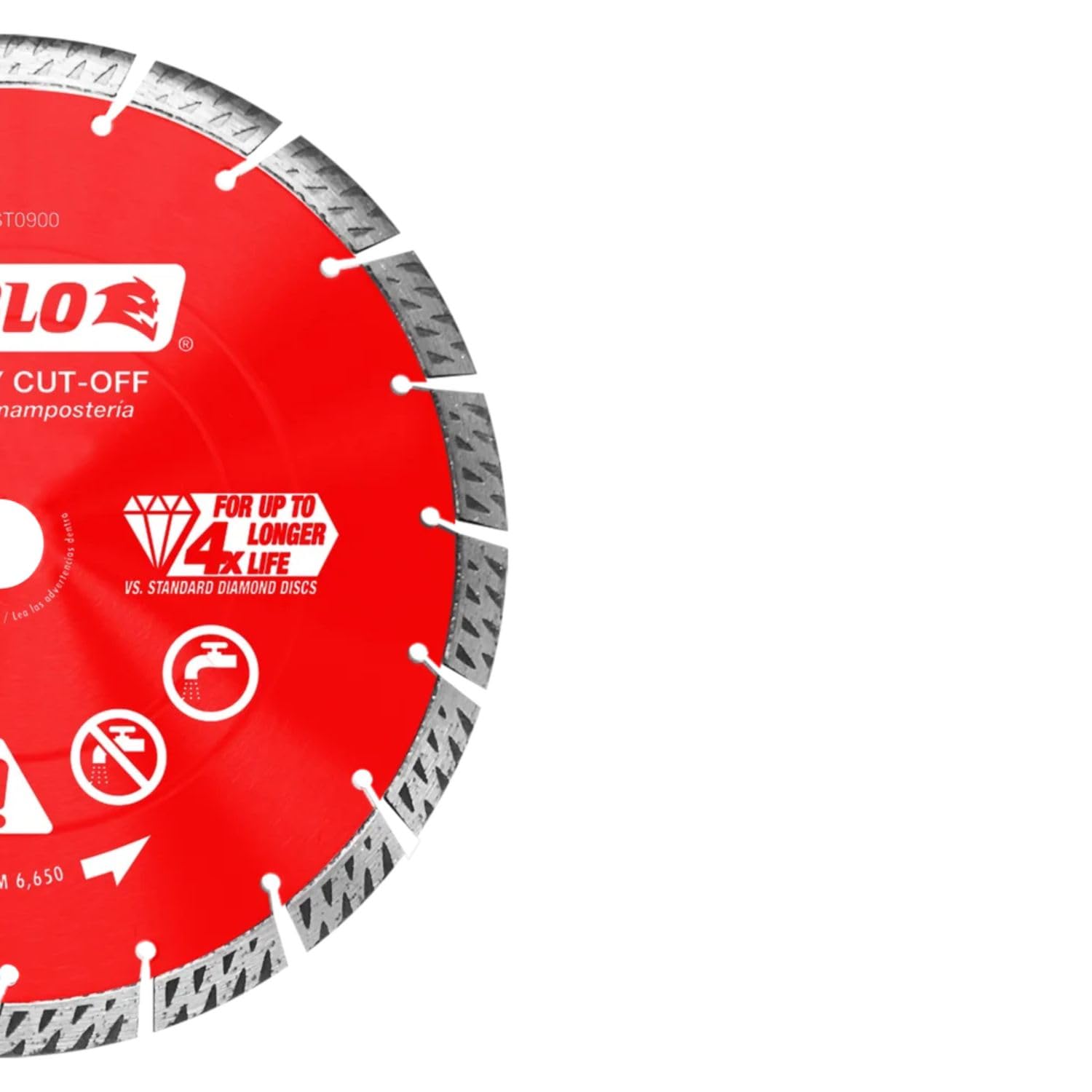 Diablo Diamond Segmented Turbo Masonry Cut-Off Blade for Concrete, Brick and Block - 9" Diameter, 2.6mm Kerf, 6,650 Max RPM - DMADST0900