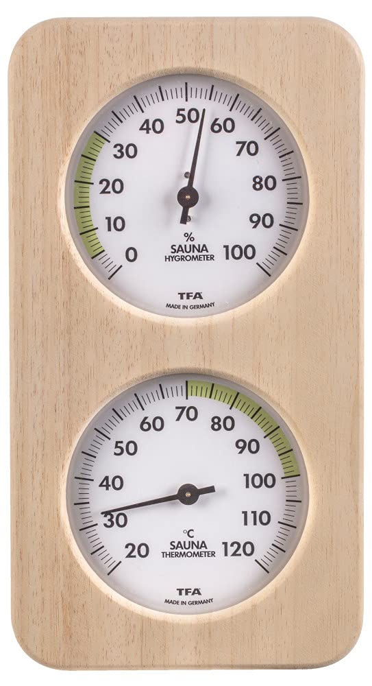 TFA Dostmann Oslo - Higrómetro para sauna (madera, 131 x 34 x 240 mm, resistente al calor)