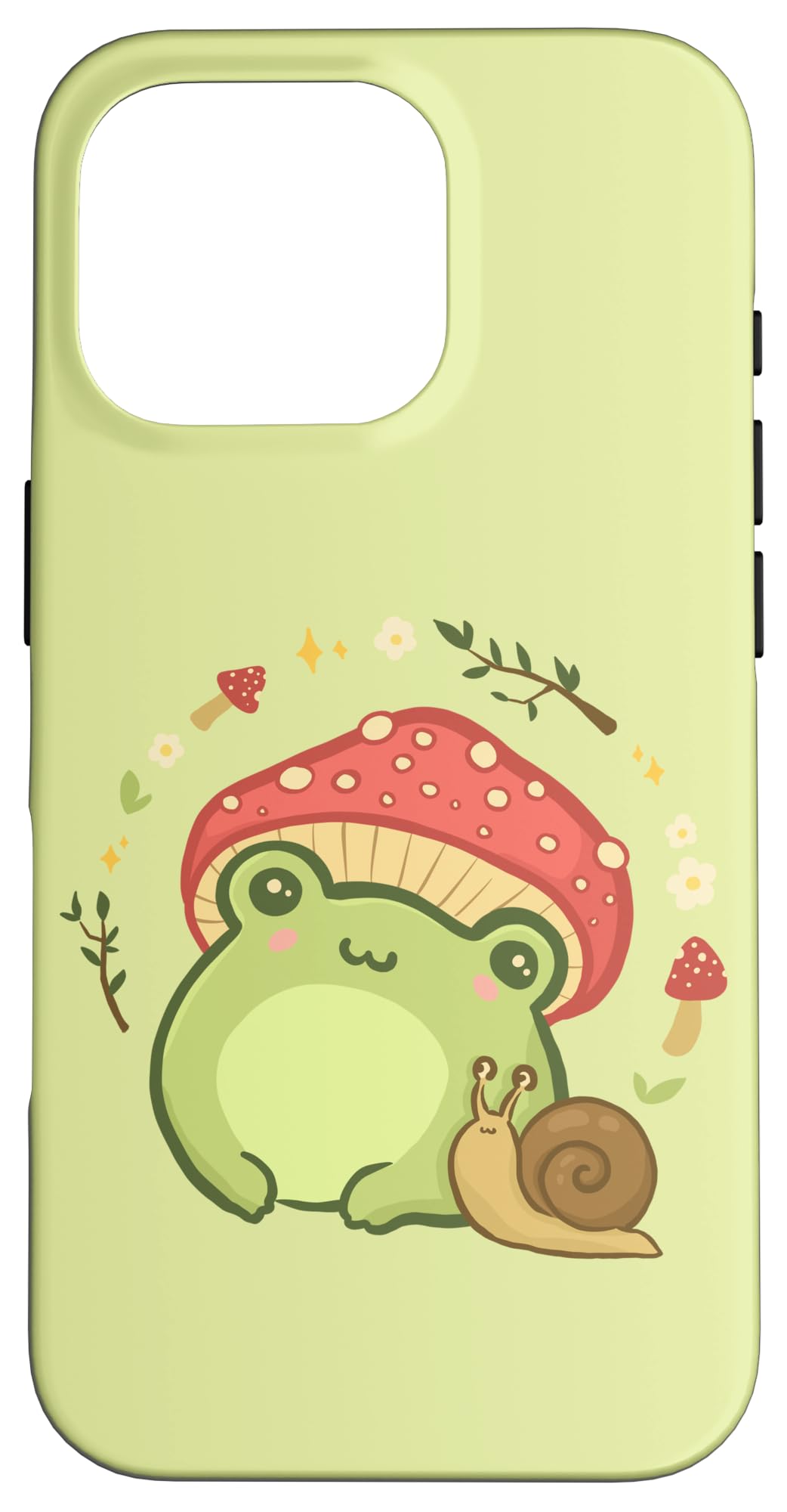 Cottagecore Aesthetic Frog Snail Cute Vintage Case for iPhone 16 Pro