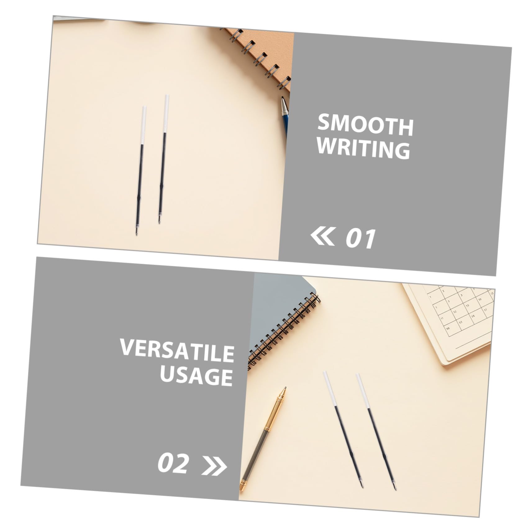 POPETPOP 500 Pièces Recharges de Stylo Bille Rétractables Noir Encre Séchage Rapide Compatibles la Plupart des Stylos à Lot pour Usage Bureau et École