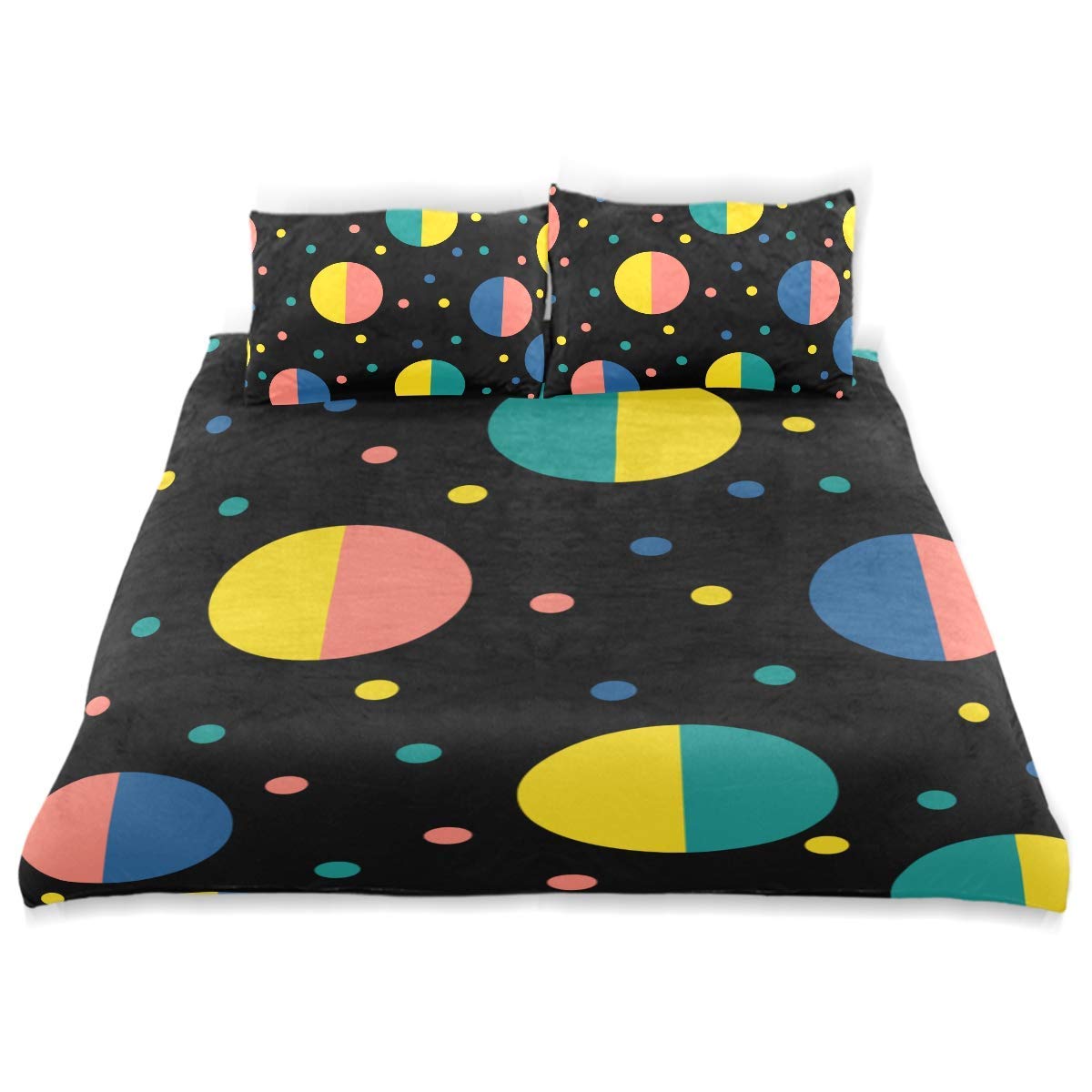 ronfnea Bedding Duvet Cover Set Abstract Handmade Round Seamless Background 1 Comforter Quilt Cover & 2 Pillow Shams Ultra Soft Microfiber Premium for Kid Boy Girl Women Men