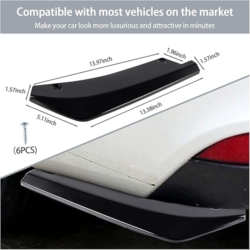 Miniatura 2 de Juego de 2 difusores de parachoques trasero, parachoques trasero antichoque, parachoques trasero universal instalado en la parte inferior para